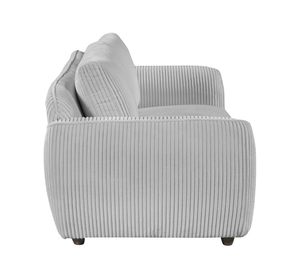 Chintaly - CHARLESTON - Modern Sofa w/ Channel Pattern & Wooden Legs - CHARLESTON-SFA-GRY veiw 3