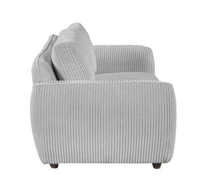Chintaly - CHARLESTON - Modern Sofa w/ Channel Pattern & Wooden Legs - CHARLESTON-SFA-GRY veiw 3