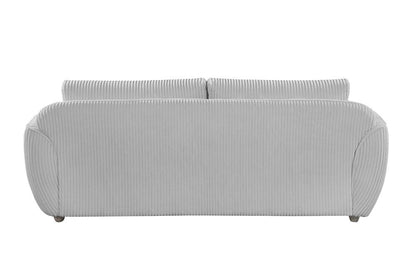 Chintaly - CHARLESTON - Modern Sofa w/ Channel Pattern & Wooden Legs - CHARLESTON-SFA-GRY veiw 4