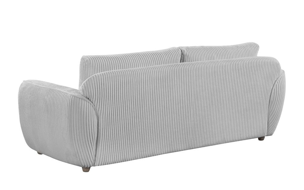 Chintaly - CHARLESTON - Modern Sofa w/ Channel Pattern & Wooden Legs - CHARLESTON-SFA-GRY veiw 5