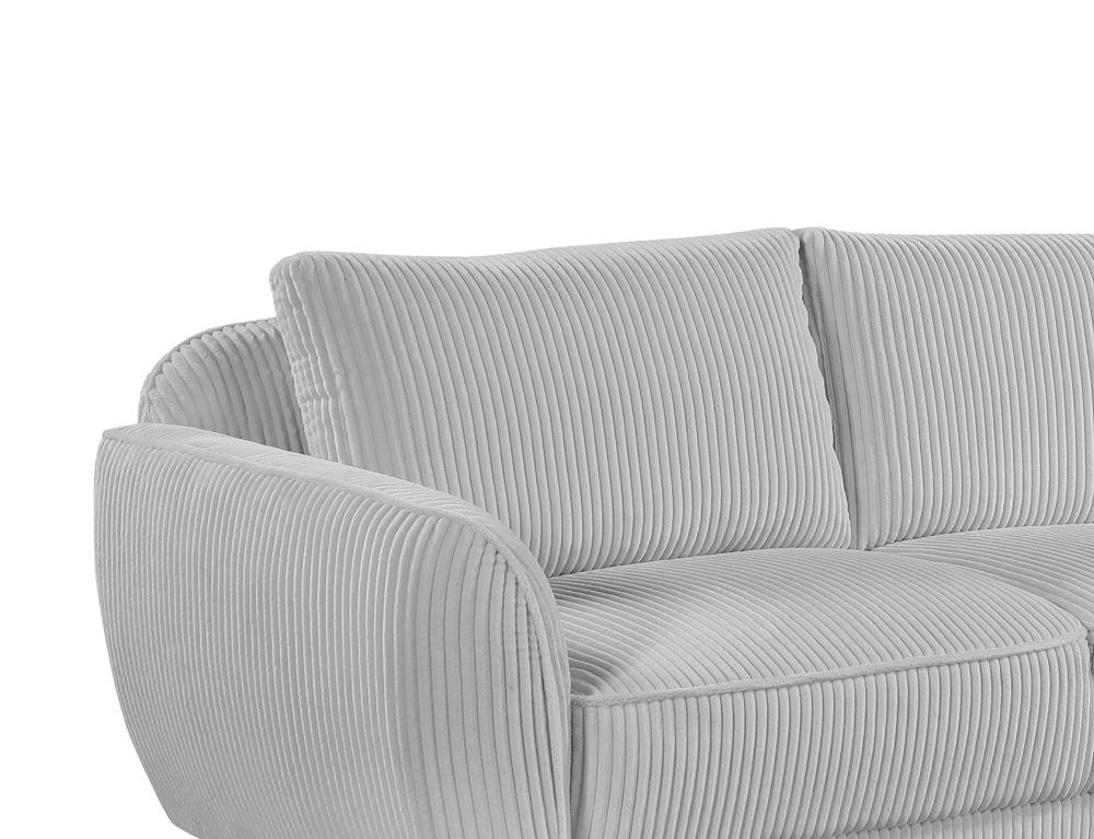 Chintaly - CHARLESTON - Modern Sofa w/ Channel Pattern & Wooden Legs - CHARLESTON-SFA-GRY veiw 6