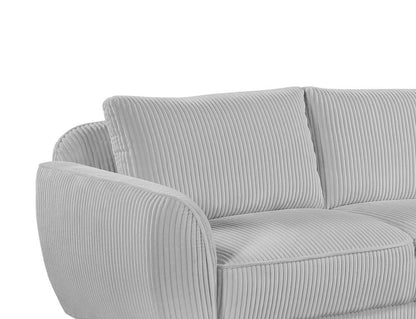 Chintaly - CHARLESTON - Modern Sofa w/ Channel Pattern & Wooden Legs - CHARLESTON-SFA-GRY veiw 6
