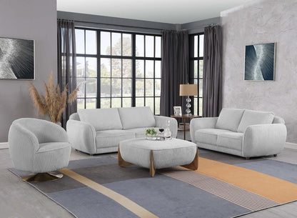 Chintaly - CHARLESTON - Modern Sofa w/ Channel Pattern & Wooden Legs - CHARLESTON-SFA-GRY veiw 7