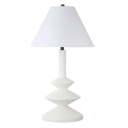 Hudson & Canal - Abilene 28in Tall Triple Gourd Lamp with Fabric Shade in Matte White/White - TL2130 veiw 1