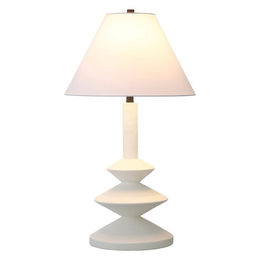 Hudson & Canal - Abilene 28in Tall Triple Gourd Lamp with Fabric Shade in Matte White/White - TL2130 veiw 2