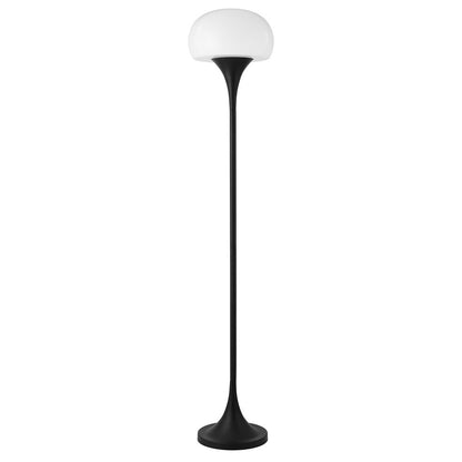 Hudson & Canal - Aleister Torchiere Floor Lamp with Glass Shade in Blackened Bronze/White Milk - FL2190 veiw 1