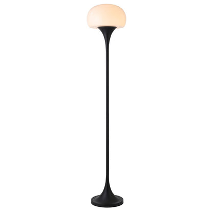 Hudson & Canal - Aleister Torchiere Floor Lamp with Glass Shade in Blackened Bronze/White Milk - FL2190 veiw 2