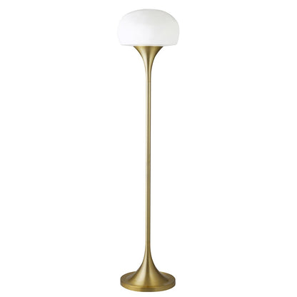 Hudson & Canal - Aleister Torchiere Floor Lamp with Glass Shade in Brass/White Milk - FL2191 veiw 1