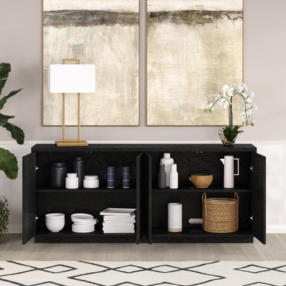 Hudson & Canal - Alston 68in Wide Rectangular Buffet Table in Black Grain - BF2173 veiw 7