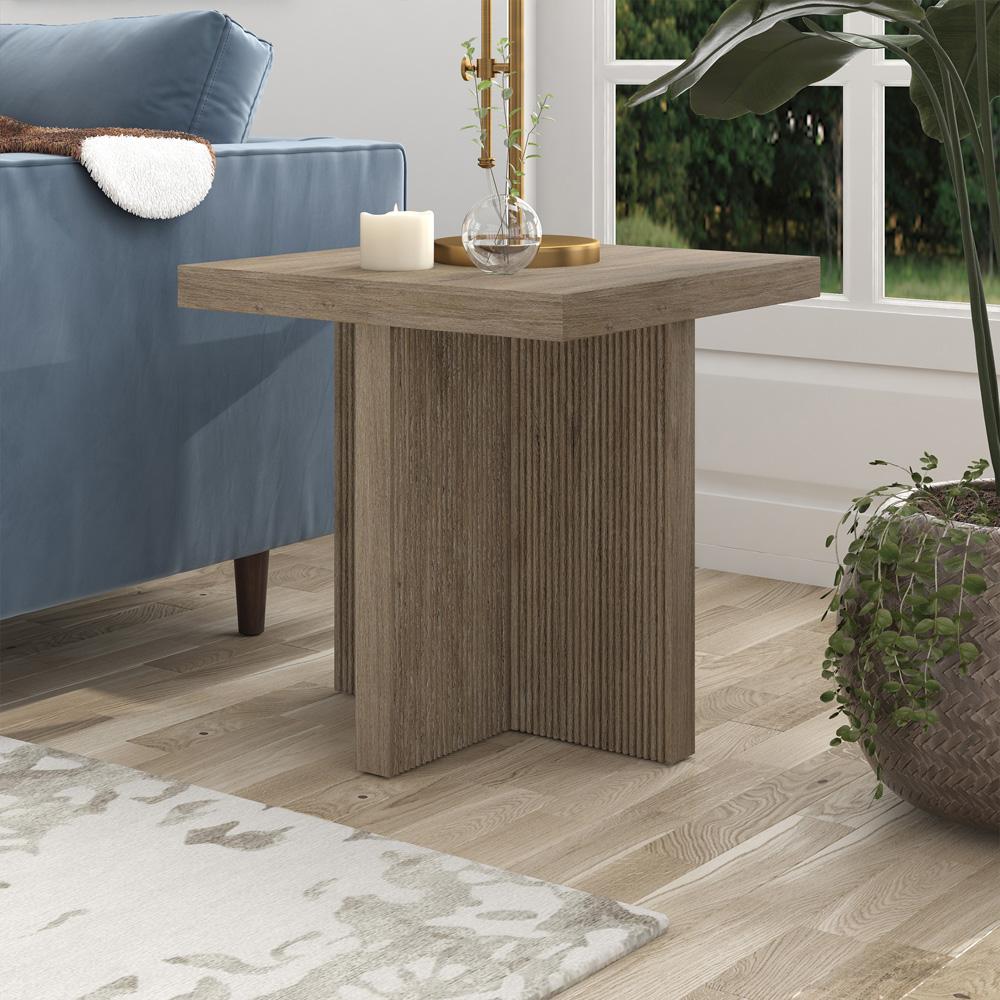 Hudson & Canal - Boden 22in Wide Square Side Table in Antiqued Gray Oak - ST2253 veiw 5