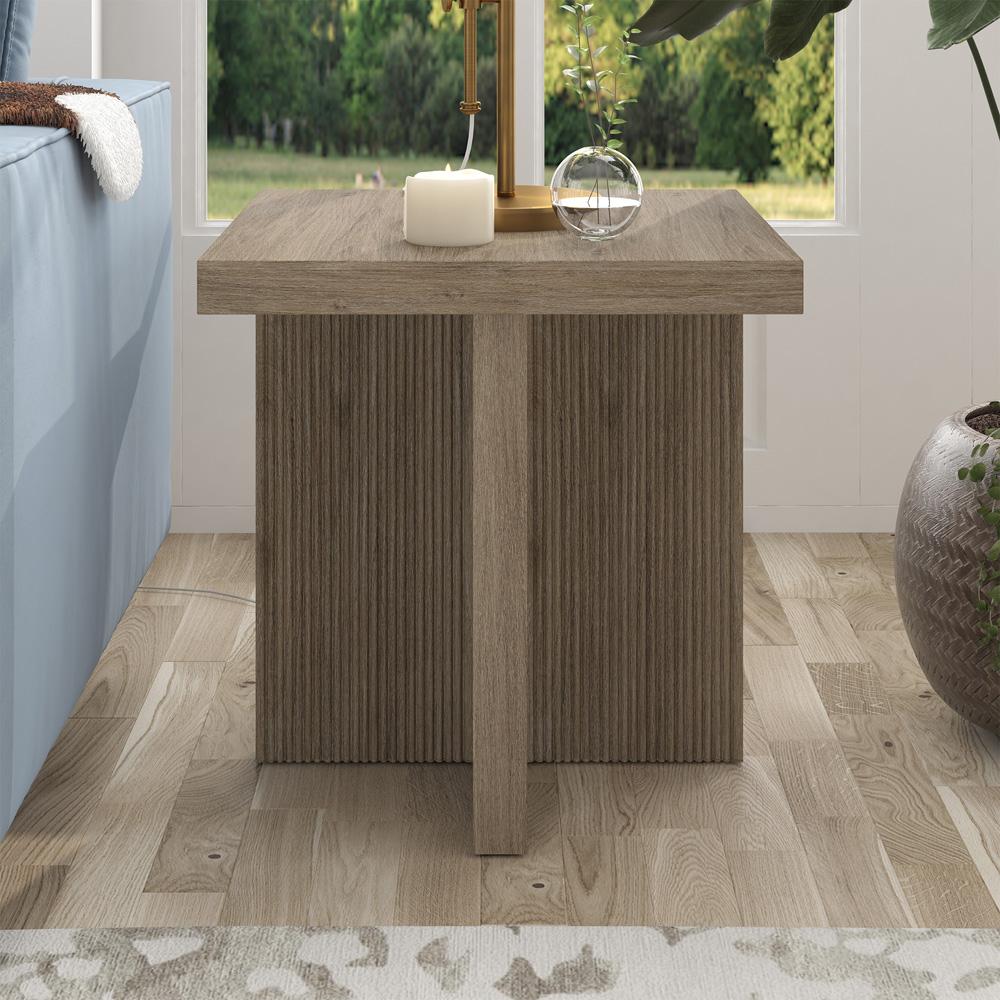 Hudson & Canal - Boden 22in Wide Square Side Table in Antiqued Gray Oak - ST2253 veiw 6