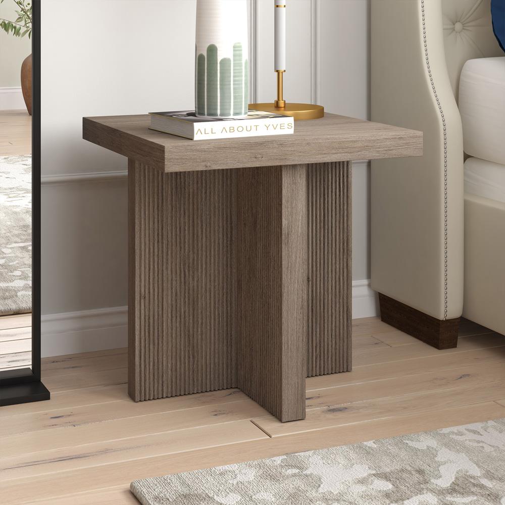 Hudson & Canal - Boden 22in Wide Square Side Table in Antiqued Gray Oak - ST2253 veiw 8