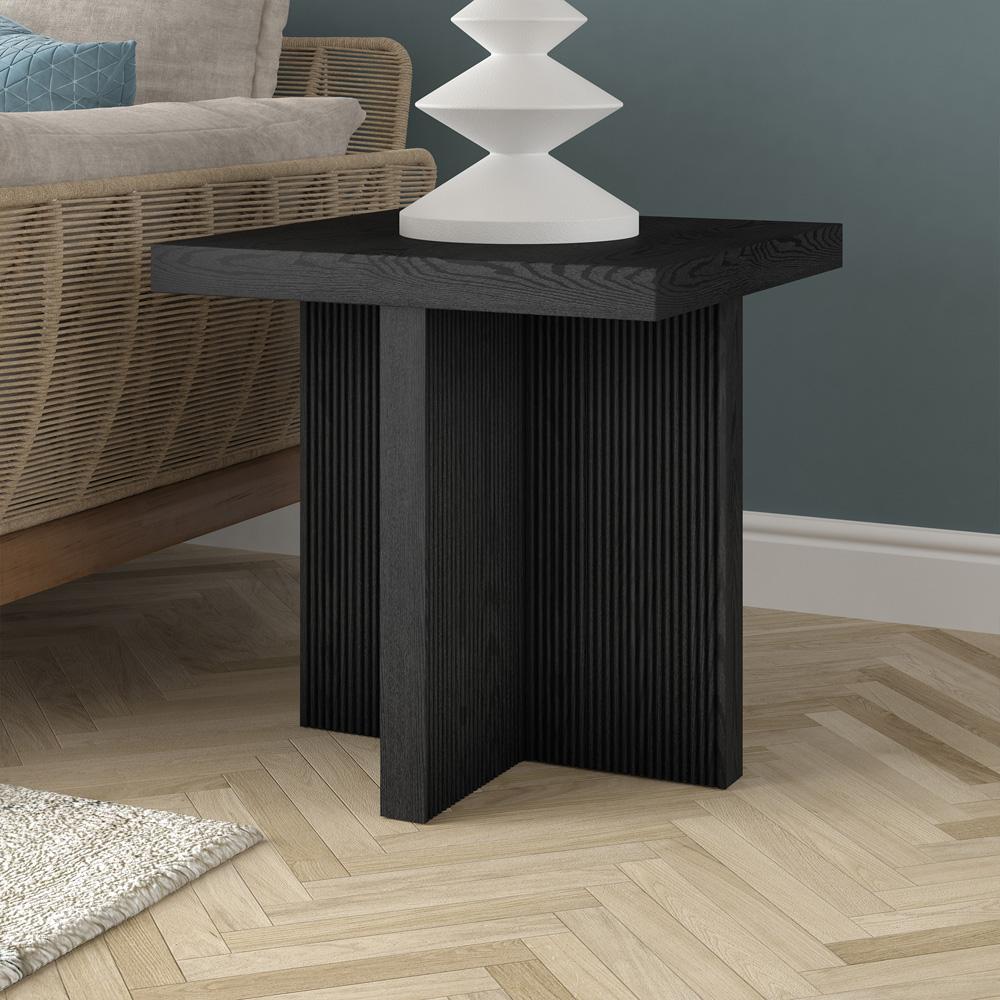 Hudson & Canal - Boden 22in Wide Square Side Table in Black Grain - ST2251 veiw 4