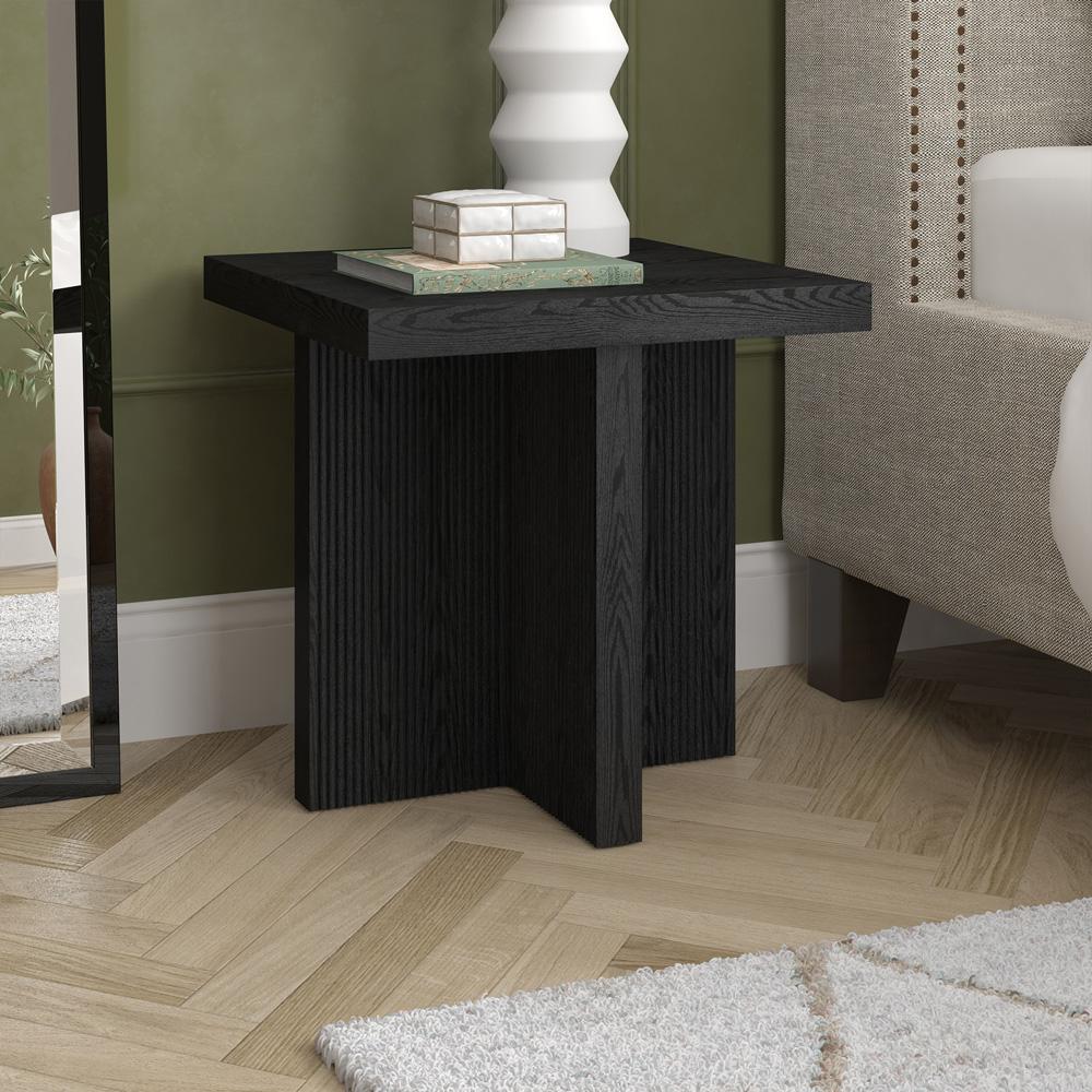 Hudson & Canal - Boden 22in Wide Square Side Table in Black Grain - ST2251 veiw 7