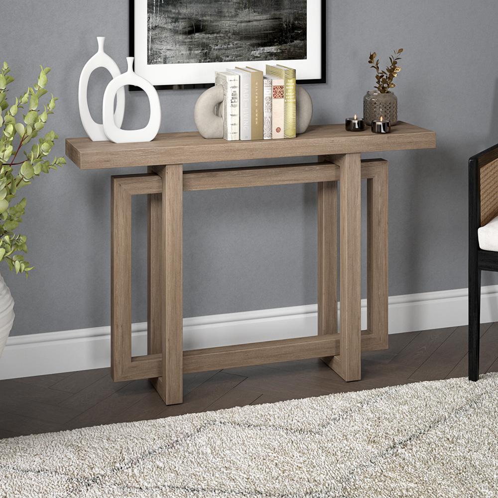 Hudson & Canal - Breslow 44in Wide Rectangular Console Table in Antiqued Gray Oak - AT2258 veiw 4