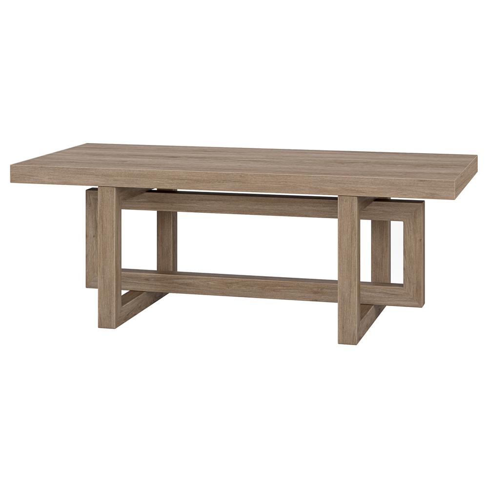 Hudson & Canal - Breslow 47in Wide Rectangular Coffee Table in Antiqued Gray Oak - CT2262 veiw 3