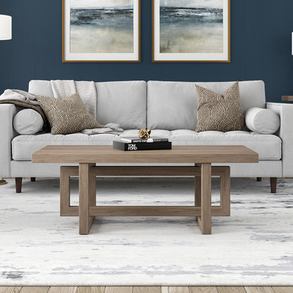 Hudson & Canal - Breslow 47in Wide Rectangular Coffee Table in Antiqued Gray Oak - CT2262 veiw 4