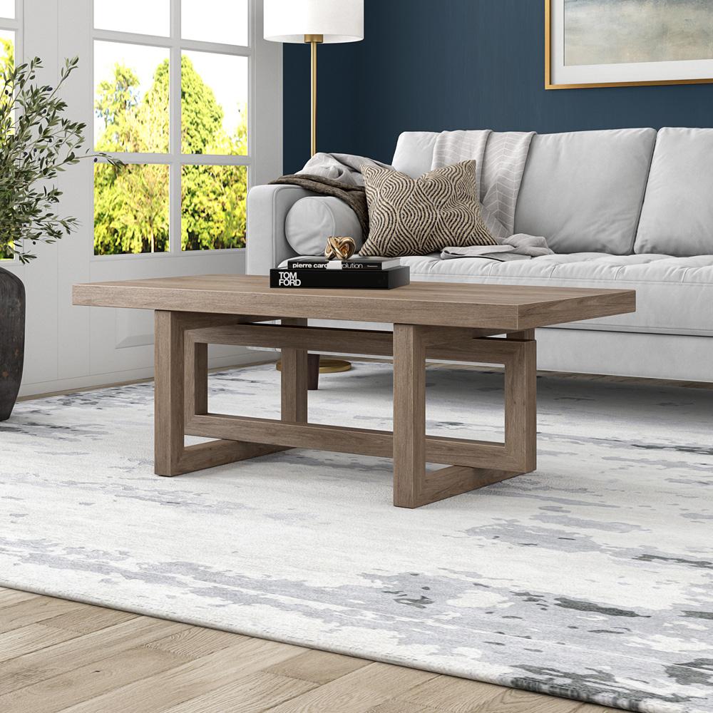 Hudson & Canal - Breslow 47in Wide Rectangular Coffee Table in Antiqued Gray Oak - CT2262 veiw 6