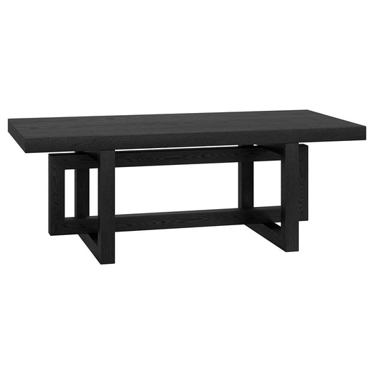 Hudson & Canal - Breslow 47in Wide Rectangular Coffee Table in Black Grain - CT2260 veiw 1