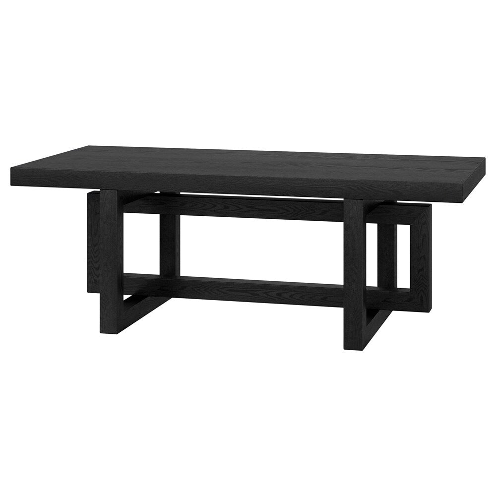 Hudson & Canal - Breslow 47in Wide Rectangular Coffee Table in Black Grain - CT2260 veiw 3