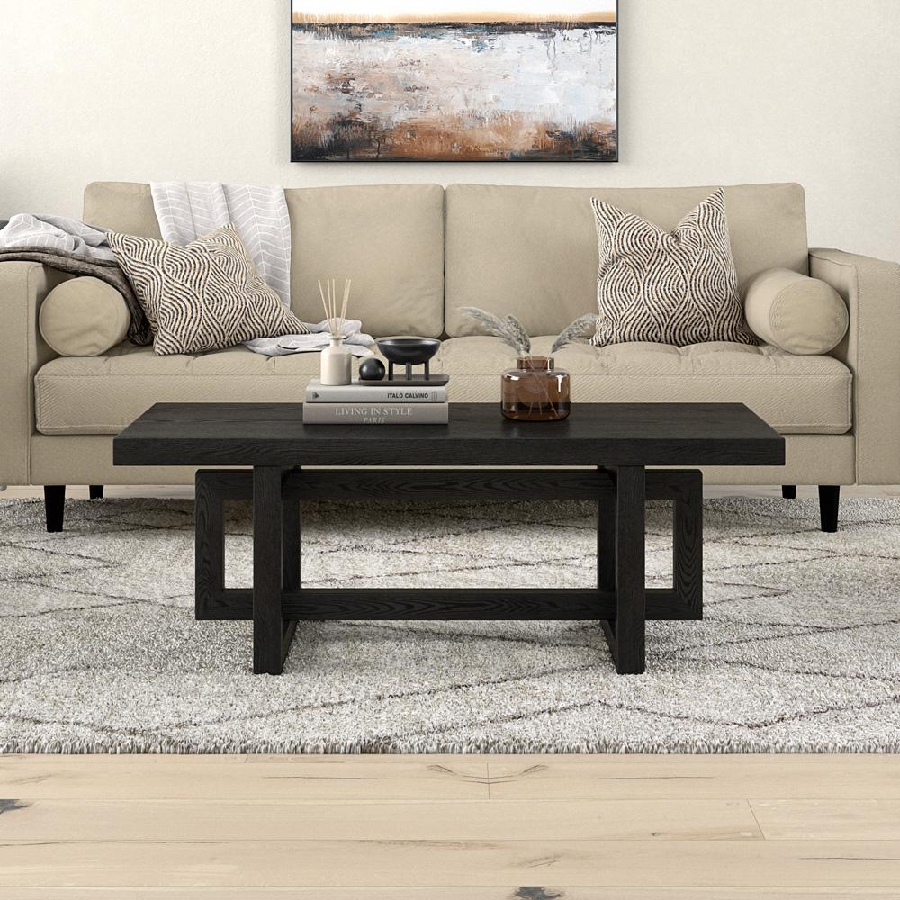 Hudson & Canal - Breslow 47in Wide Rectangular Coffee Table in Black Grain - CT2260 veiw 4