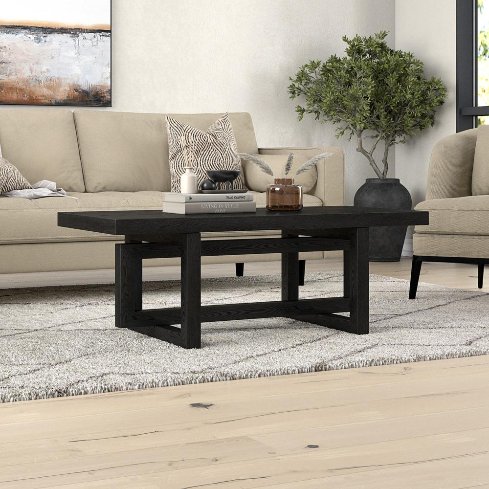 Hudson & Canal - Breslow 47in Wide Rectangular Coffee Table in Black Grain - CT2260 veiw 5