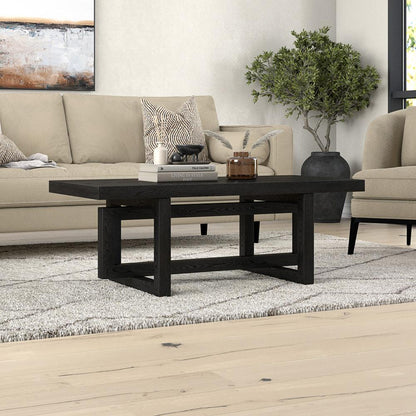 Hudson & Canal - Breslow 47in Wide Rectangular Coffee Table in Black Grain - CT2260 veiw 5