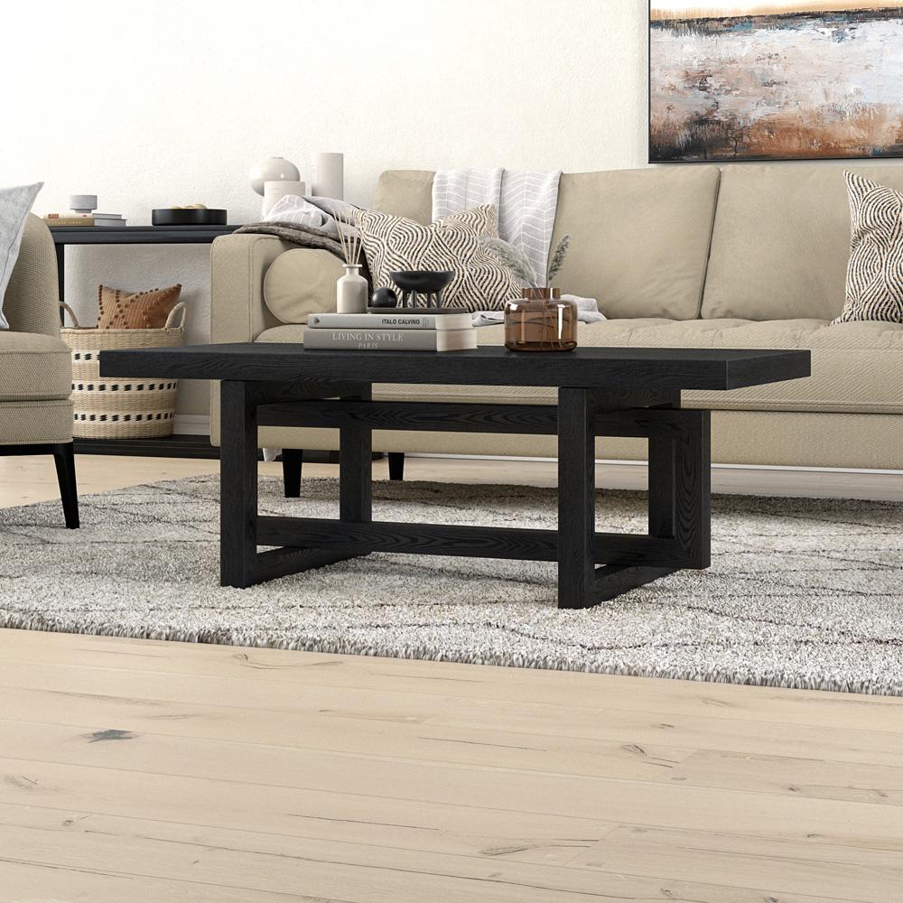 Hudson & Canal - Breslow 47in Wide Rectangular Coffee Table in Black Grain - CT2260 veiw 6
