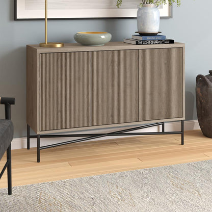 Hudson & Canal - Brighton 48in Wide Rectangular Buffet Table in Antiqued Gray Oak - BF2205 veiw 5