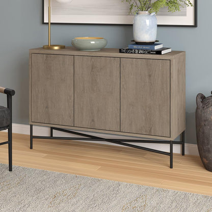 Hudson & Canal - Brighton 48in Wide Rectangular Buffet Table in Antiqued Gray Oak - BF2205 veiw 6