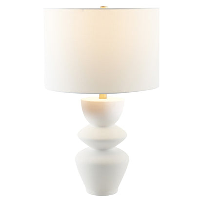 Hudson & Canal - Cassian 25in Tall Table Lamp with Fabric Shade in Matte White/Brass/White - TL2213 veiw 2