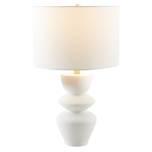 Hudson & Canal - Cassian 25in Tall Table Lamp with Fabric Shade in Matte White/Brass/White - TL2213 veiw 2