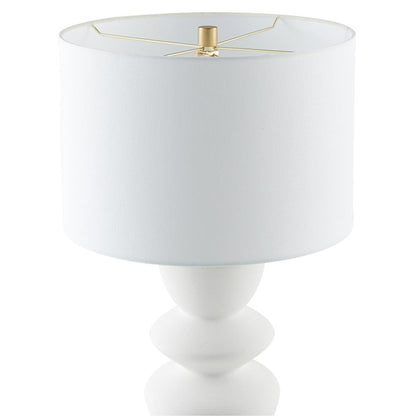 Hudson & Canal - Cassian 25in Tall Table Lamp with Fabric Shade in Matte White/Brass/White - TL2213 veiw 3