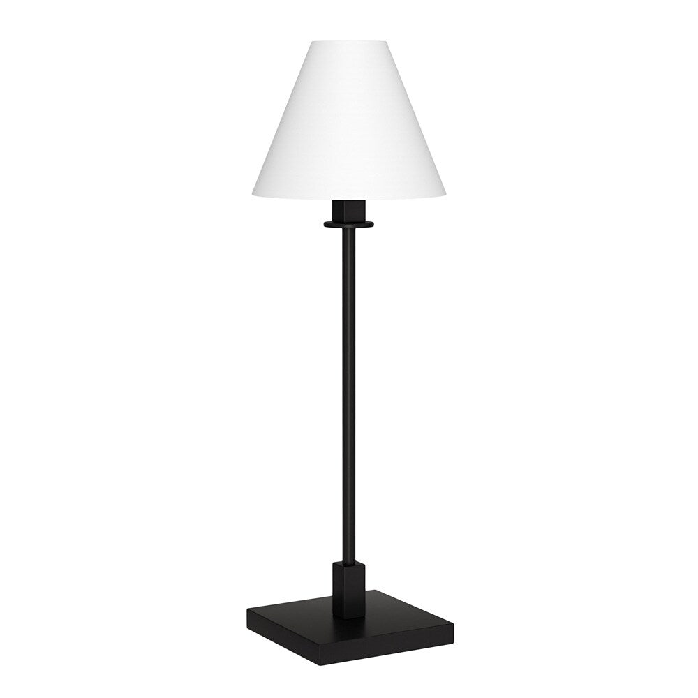 Hudson & Canal - Clement 28in Tall Table Lamp with Fabric Shade in Blackened Bronze/White - TL1911 veiw 1
