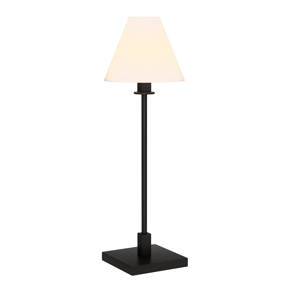 Hudson & Canal - Clement 28in Tall Table Lamp with Fabric Shade in Blackened Bronze/White - TL1911 veiw 2