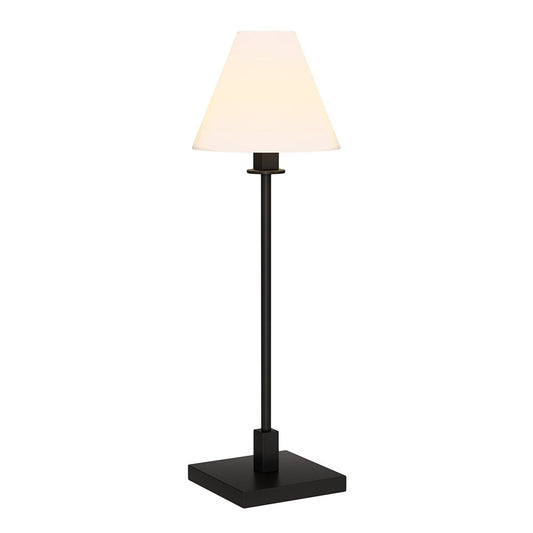 Hudson & Canal - Clement 28in Tall Table Lamp with Fabric Shade in Blackened Bronze/White - TL1911 veiw 2