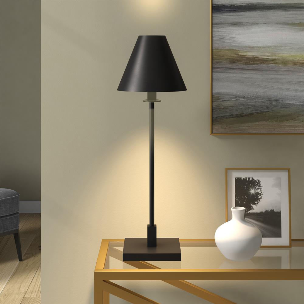 Hudson & Canal - Clement 28in Tall Table Lamp with Metal Shade in Blackened Bronze/Blackened Bronze - TL1909 veiw 4