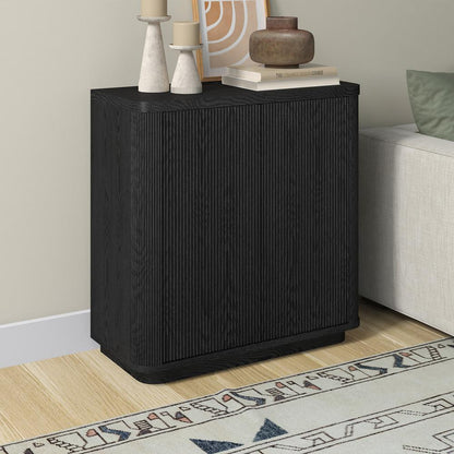 Hudson & Canal - Easton 32in Wide Rectangular Accent Cabinet in Black Grain - AC2225 veiw 6