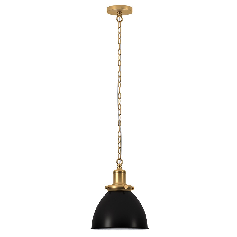Hudson & Canal - Elodie 12in Wide Pendant with Metal Shade in Blackened Bronze/Brass/Blackened Bronze - PD2111 veiw 1
