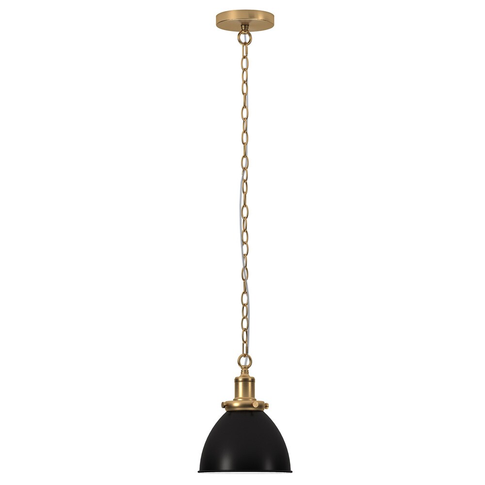 Hudson & Canal - Elodie 8in Wide Pendant with Metal Shade in Blackened Bronze/Brass/Blackened Bronze - PD2108 veiw 1