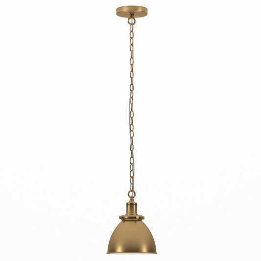 Hudson & Canal - Elodie 8in Wide Pendant with Metal Shade in Brass/Brass - PD2110 veiw 1