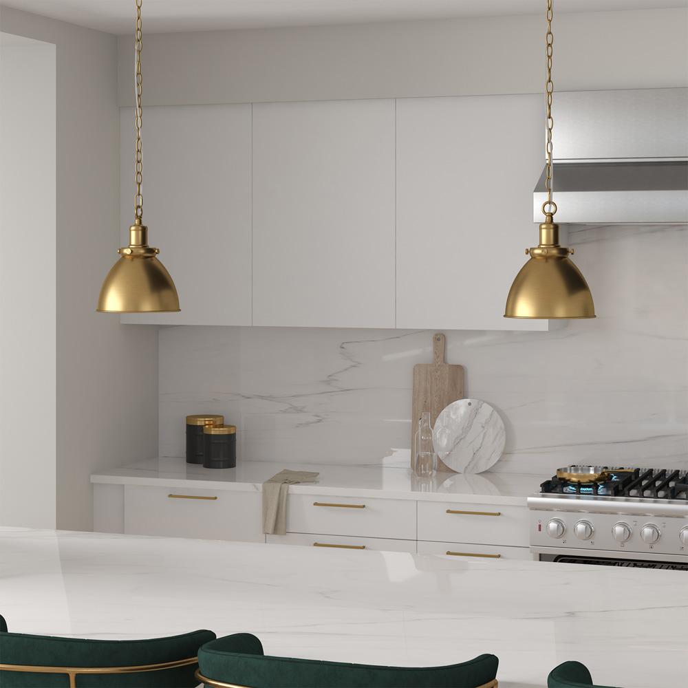 Hudson & Canal - Elodie 8in Wide Pendant with Metal Shade in Brass/Brass - PD2110 veiw 4