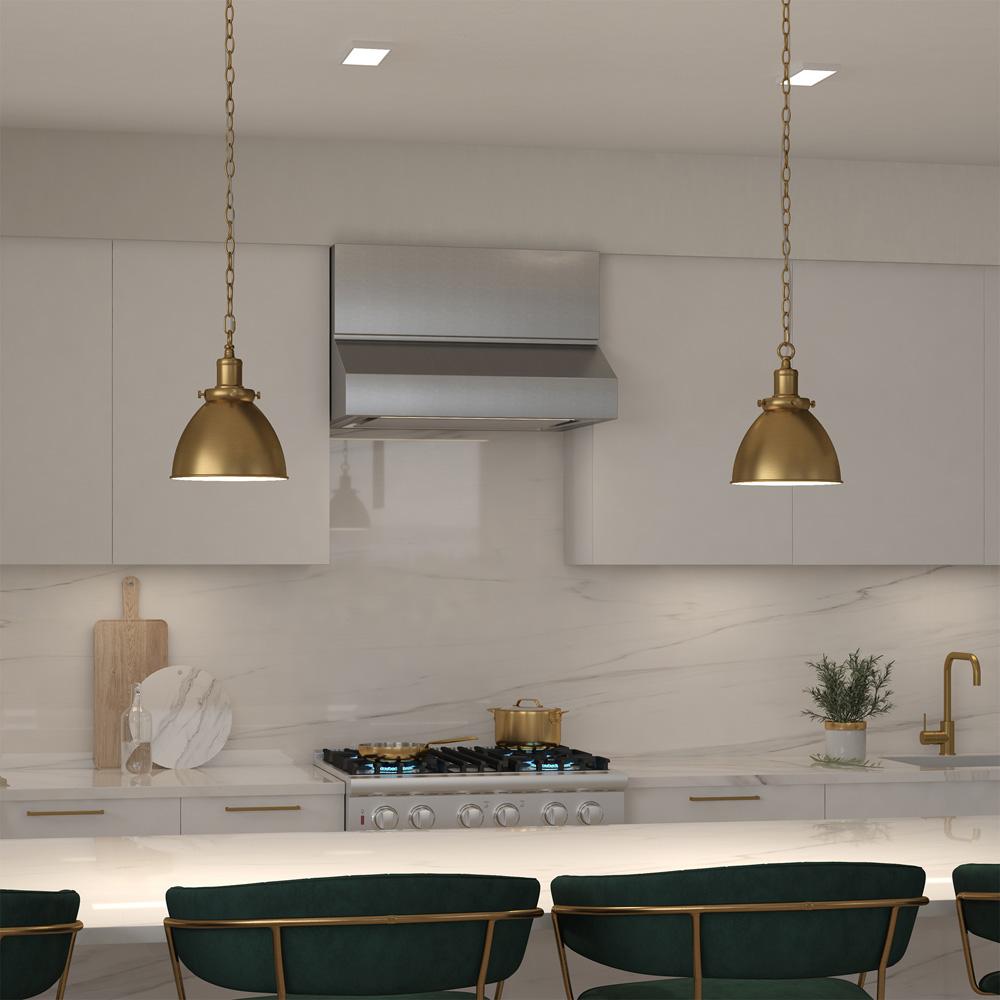 Hudson & Canal - Elodie 8in Wide Pendant with Metal Shade in Brass/Brass - PD2110 veiw 5