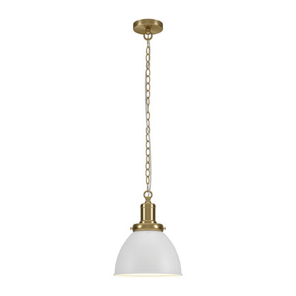 Hudson & Canal - Elodie 12in Wide Pendant with Metal Shade in Matte White/Brass/Matte White - PD2112 veiw 2