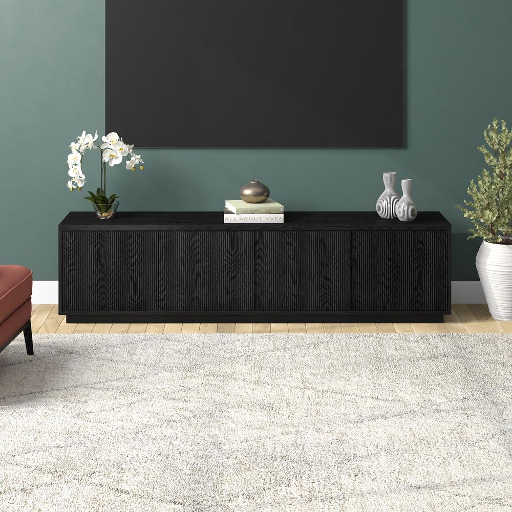 Hudson & Canal - Hanson Rectangular TV Stand for TVs up to 85in in Black Grain - TV2208 veiw 5
