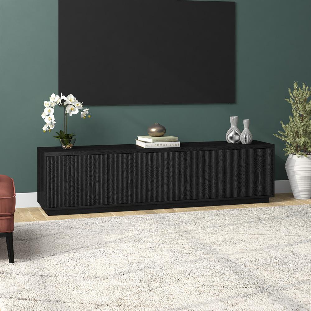 Hudson & Canal - Hanson Rectangular TV Stand for TVs up to 85in in Black Grain - TV2208 veiw 6