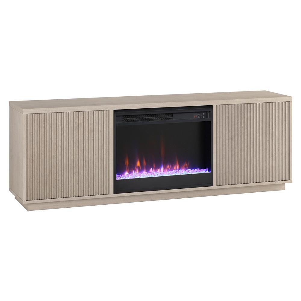 Hudson & Canal - Hanson Rectangular TV Stand with 26in Crystal Fireplace for TVs up to 75in in Alder White - TV1878 veiw 1