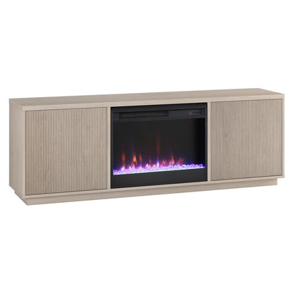 Hudson & Canal - Hanson Rectangular TV Stand with 26in Crystal Fireplace for TVs up to 75in in Alder White - TV1878 veiw 1