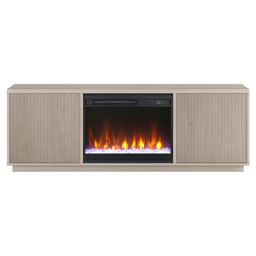 Hudson & Canal - Hanson Rectangular TV Stand with 26in Crystal Fireplace for TVs up to 75in in Alder White - TV1878 veiw 2