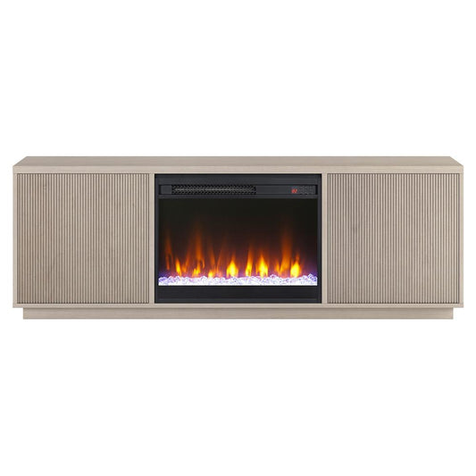 Hudson & Canal - Hanson Rectangular TV Stand with 26in Crystal Fireplace for TVs up to 75in in Alder White - TV1878 veiw 2